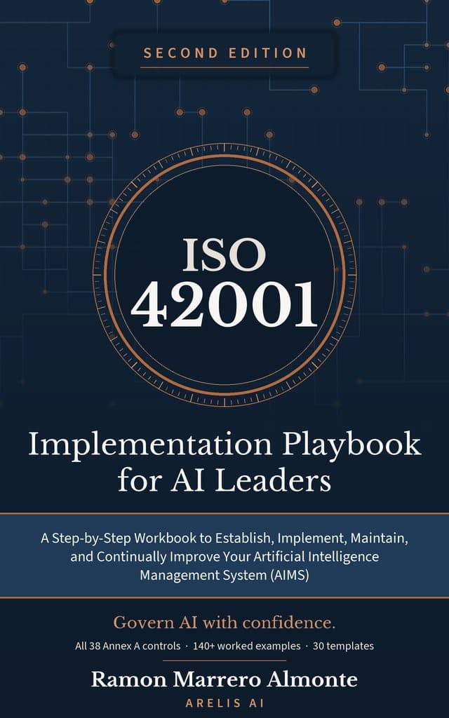 Cover of the ISO 42001 Implementation Playbook for AI Leaders, Second Edition